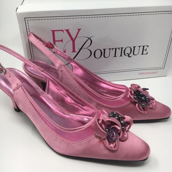 EY Boutique Women's Pink Satin 2.5 Inches Heel - Picture 1 of 16